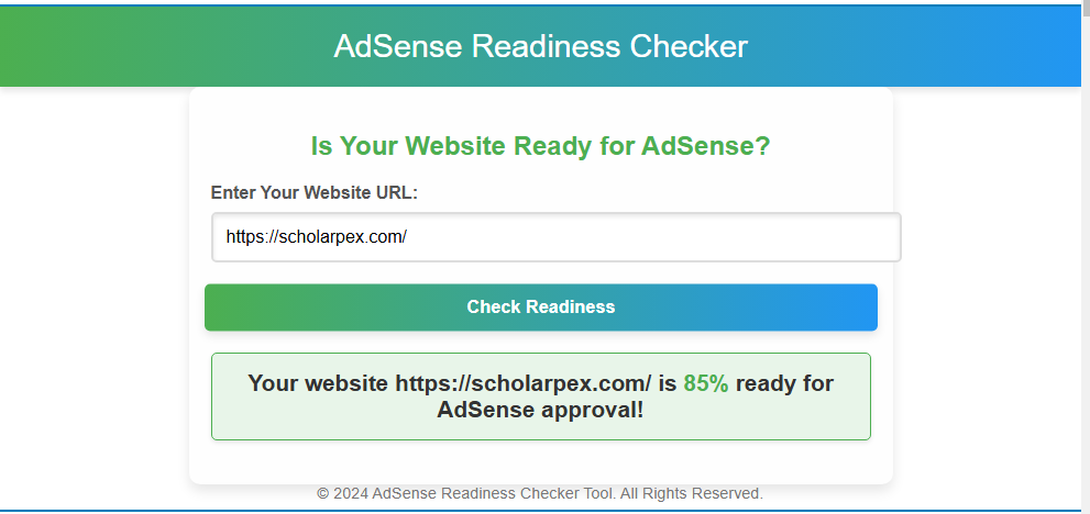 AdSense Readiness Checker Tool